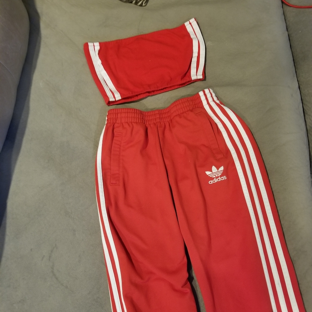 Adidas jogger red color